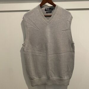 Ralph Lauren Sweater Vest Men XL Sage‎ Green Silk Blend Golf Classic Tiny Flaw